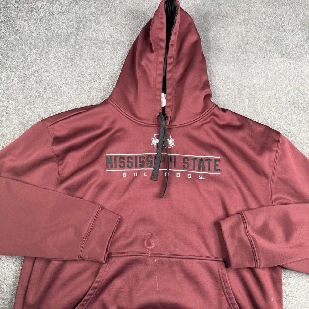 Mississippi‎ State Bulldogs Hoodie Mens XL Maroon Sweatshirt Pullover